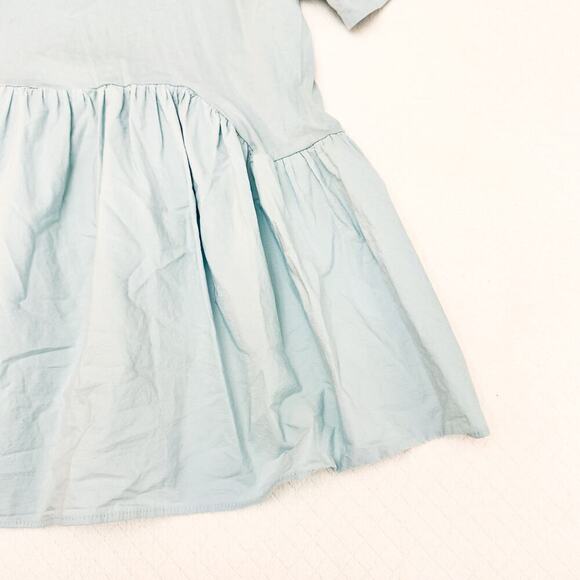 Zara Blue Peplum Short Sleeve Top Light Blue Top Size Large - Picture 3 of 6